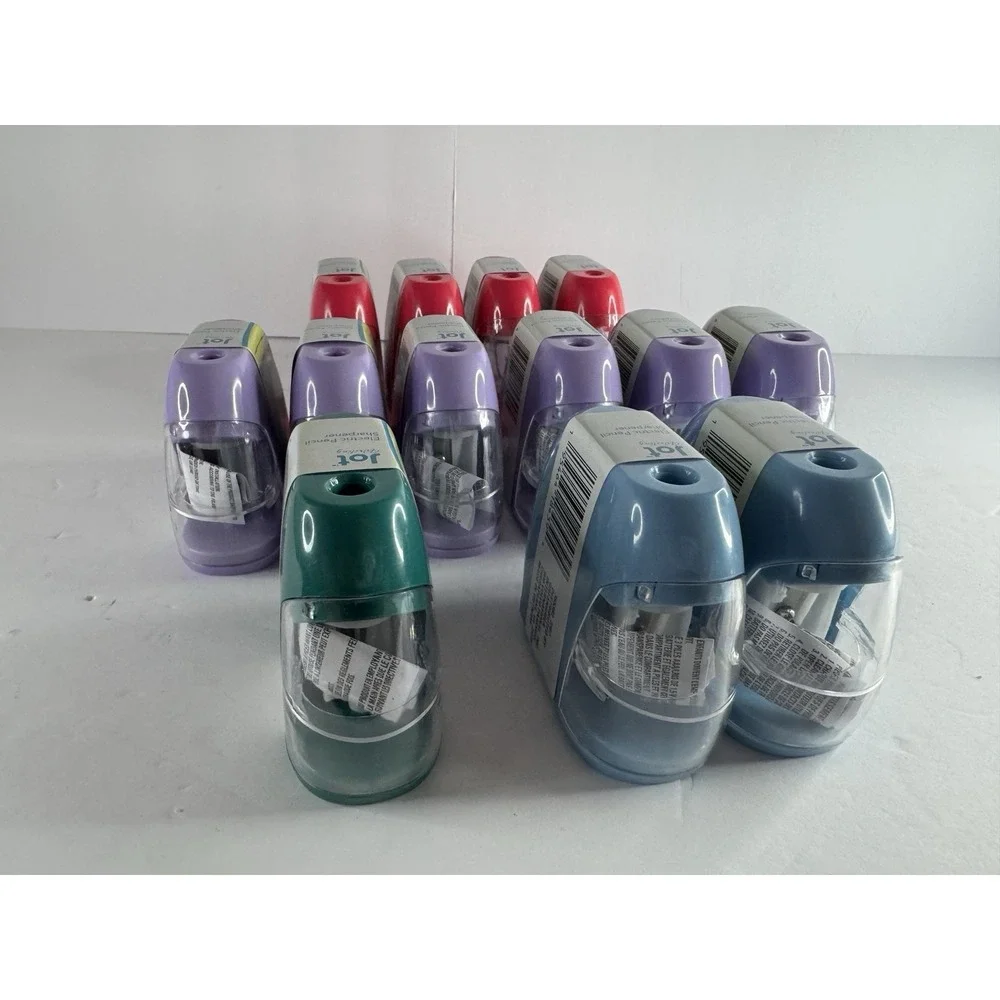 Lot‎ of 13 NWT JOT Writing Plastic Electric (Battery) Pencil Sharpeners Assorted